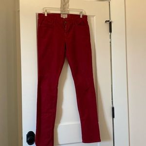 Current/Elliot vintage crimson skinny corduroy. Size 29